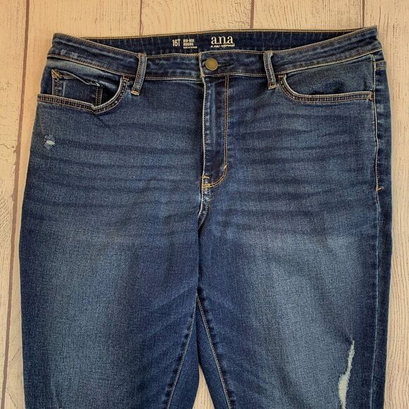 A.N.A. Jeans sz 16 T Tall Mid Rise Jegging Skinny Stretch Dark Wash Inseam 31.5" - Picture 2 of 12